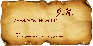 Jordán Mirtill névjegykártya